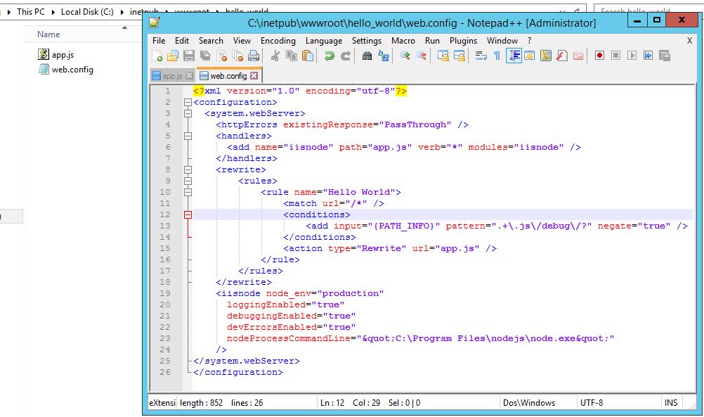 Adding your web.config